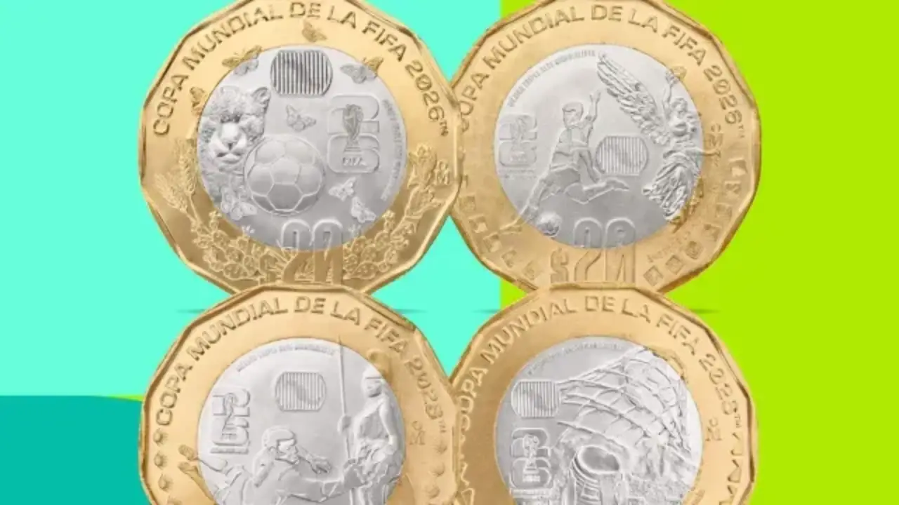 Nuevas Monedas de 20 Pesos Banxico lanza 4 diseños conmemorativos del Mundial 2026