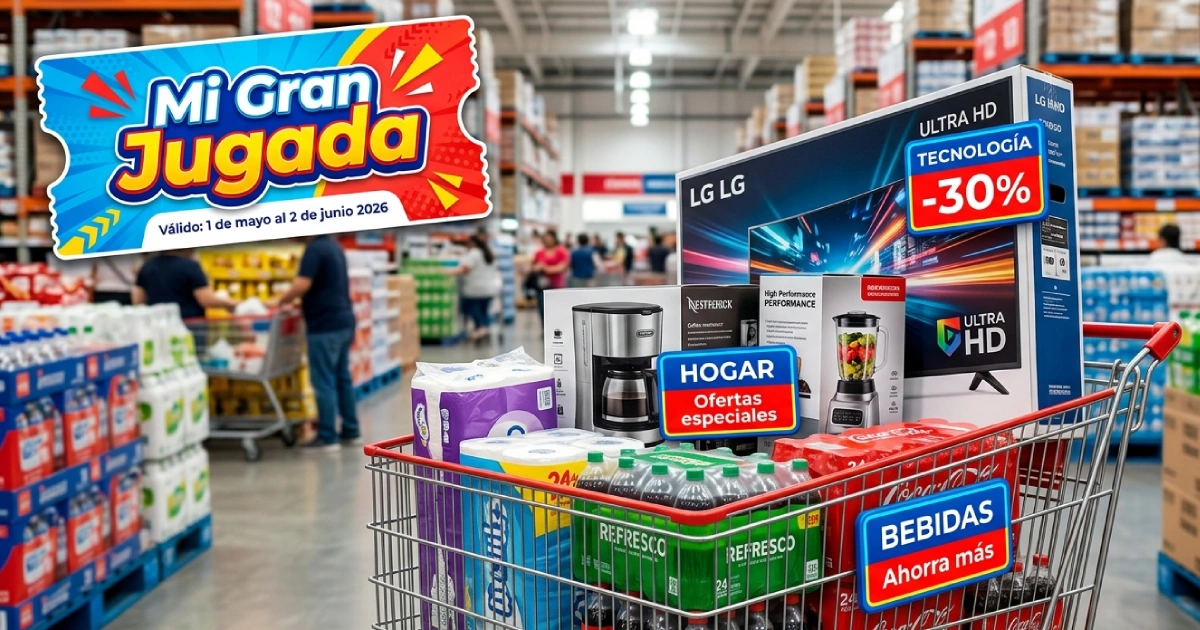 Promociones de Sams Club Mi Gran Jugada con descuentos en tecnología hogar y bebidas durante mayo y junio 2026
