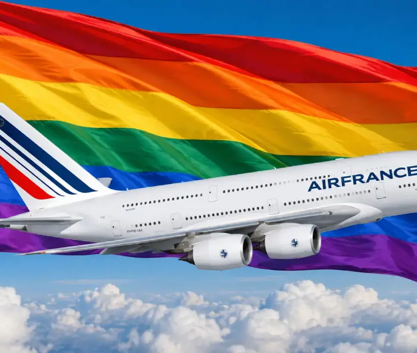 Vuelo arcoíris aterriza en México desde París por inclusión LGBT+