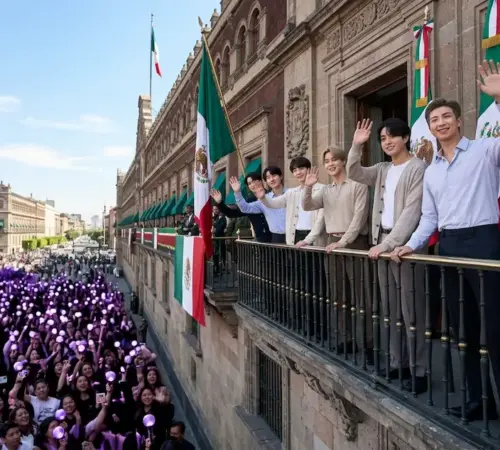 BTS Palacio Nacional: Saludo histórico al Zócalo