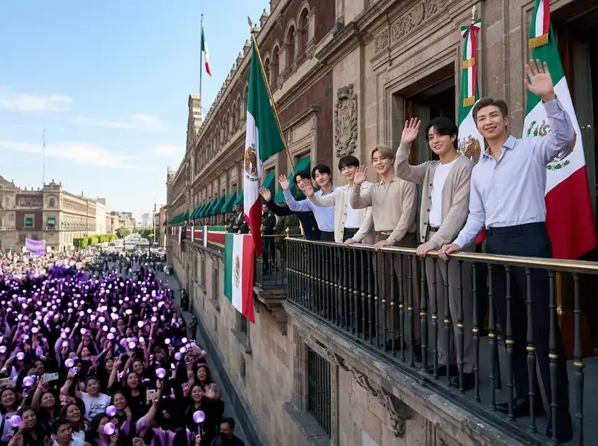 BTS Palacio Nacional: Saludo histórico al Zócalo