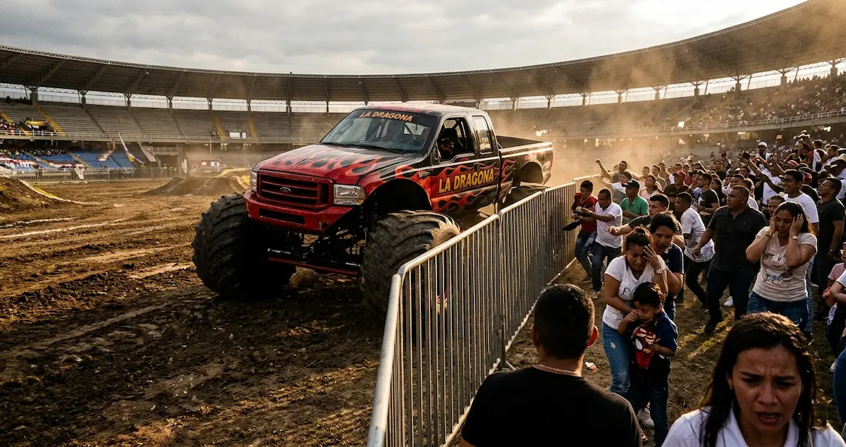 Sonia Segura piloto del monster truck La Dragona en accidente Popayán Colombia