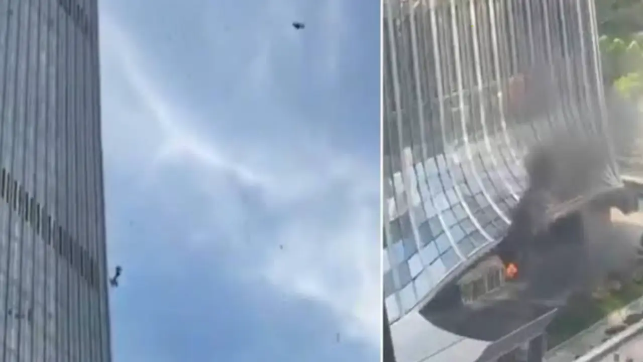 Avioneta se estrella en la Citic Tower de Beijing desata evacuaciones y alarma | Avioneta se estrella en la Citic Tower de Beijing desata evacuaciones y alarma