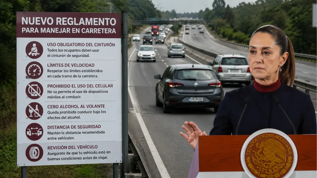 Este es el nuevo reglamento de Sheinbaum para manejar en carretera