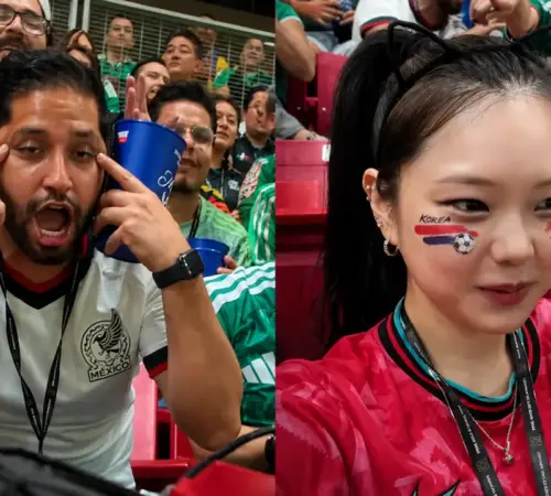 Influencer coreana Inocat t exhibe a mexicano por gesto racista en el Estadio Guadalajara