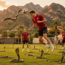 Selección de Suiza entrena rodeada de víboras en San Diego