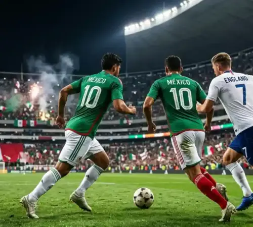 México vs Inglaterra historia de enfrentamientos y la esperanza en el Mundial 2026 | México vs Inglaterra en un estadio lleno durante un partido internacional representando el historial entre ambas selecciones y la expectativa rumbo a los octavos de final del Mundial 2026