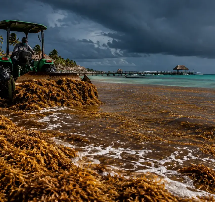 Sargazo alcanza récord histórico en el Caribe con más de 90 mil toneladas diarias en 2026